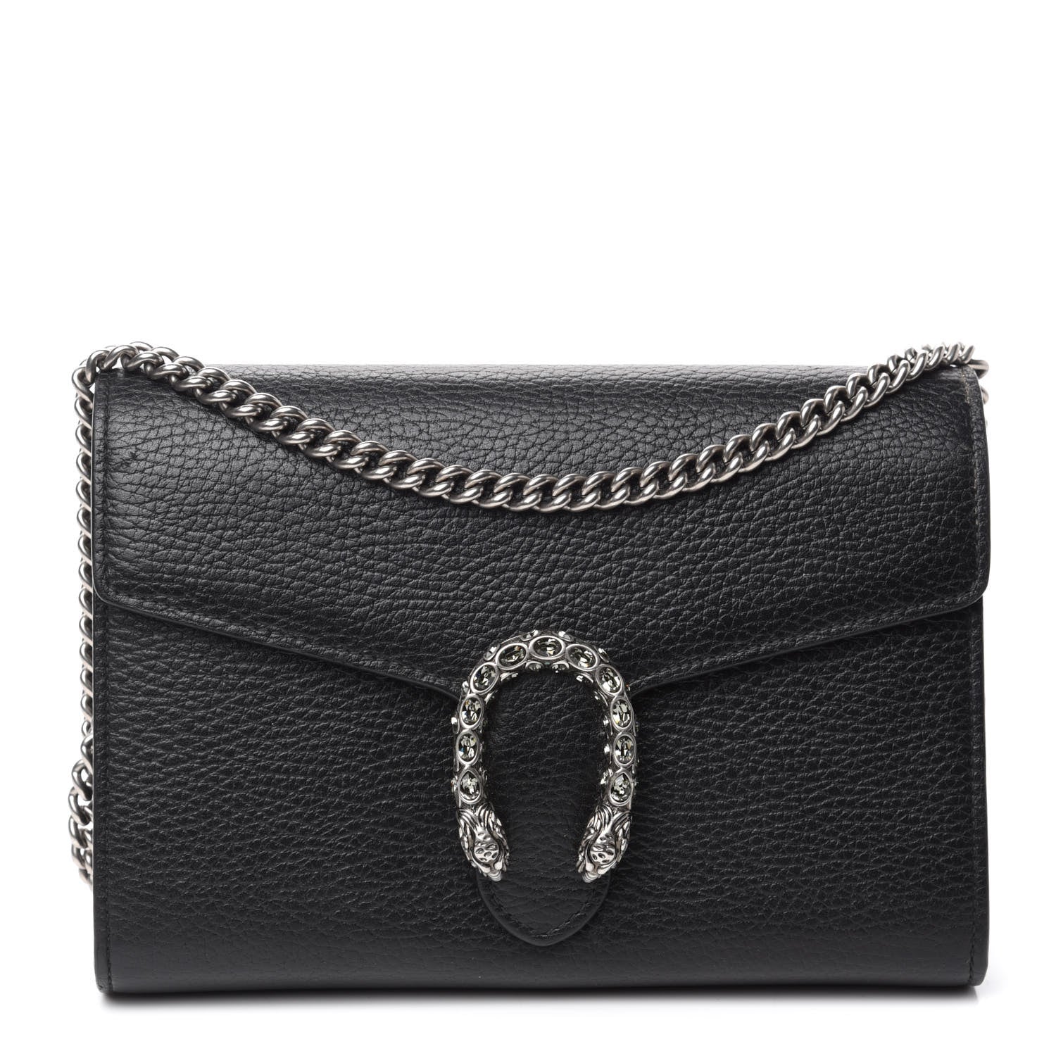 Gucci Calfskin Mini Dionysus Chain Wallet Black 1 of 10