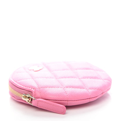 Chanel Caviar Quilted Round Clip On Coin Purse Pink 4 of 8