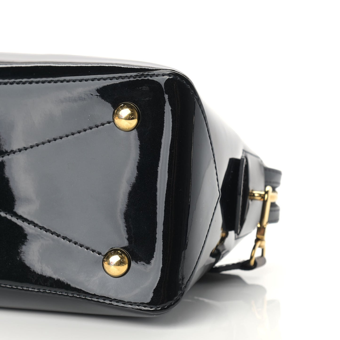 Patent Calfskin Miroir Tote Black