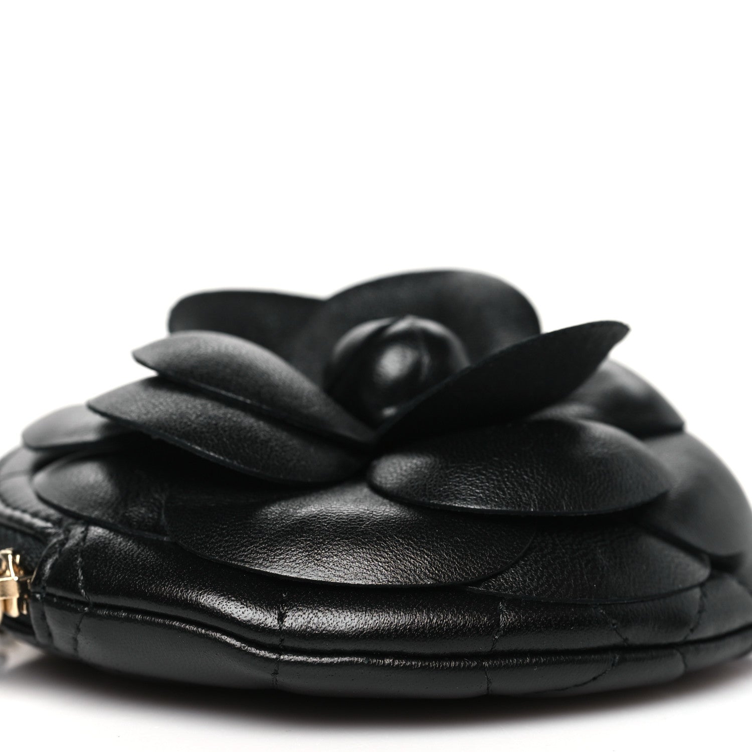 Chanel Lambskin Mini Camellia Bouquet Clutch With Chain Black 9 of 11
