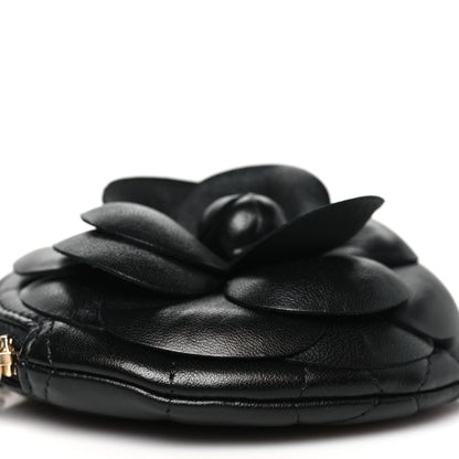 Chanel Lambskin Mini Camellia Bouquet Clutch With Chain Black 9 of 11