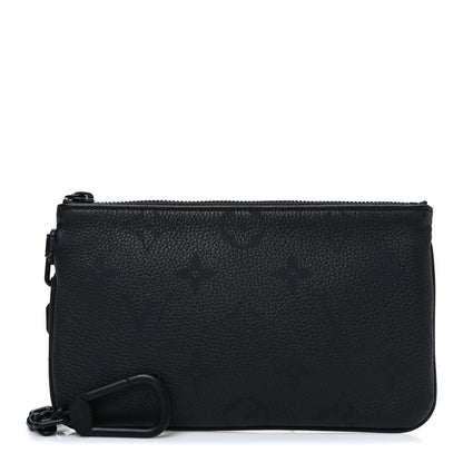 Louis Vuitton Calfskin Monogram Speedy P9 Bandouliere 40 Pochette Ultra Black 1 of 6