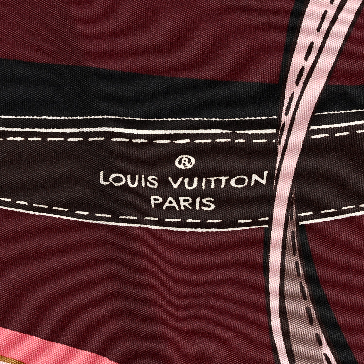 Louis Vuitton Silk Square Handle Me Scarf Bordeaux 2 of 3