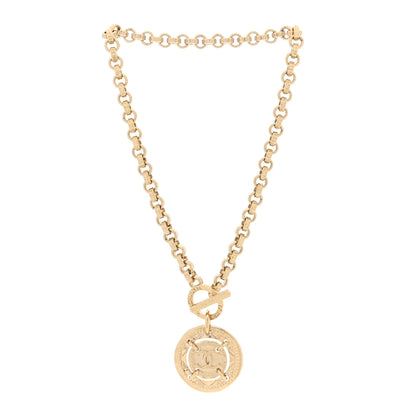 Chanel Metal CC Medallion Chain Necklace Gold 3 of 4