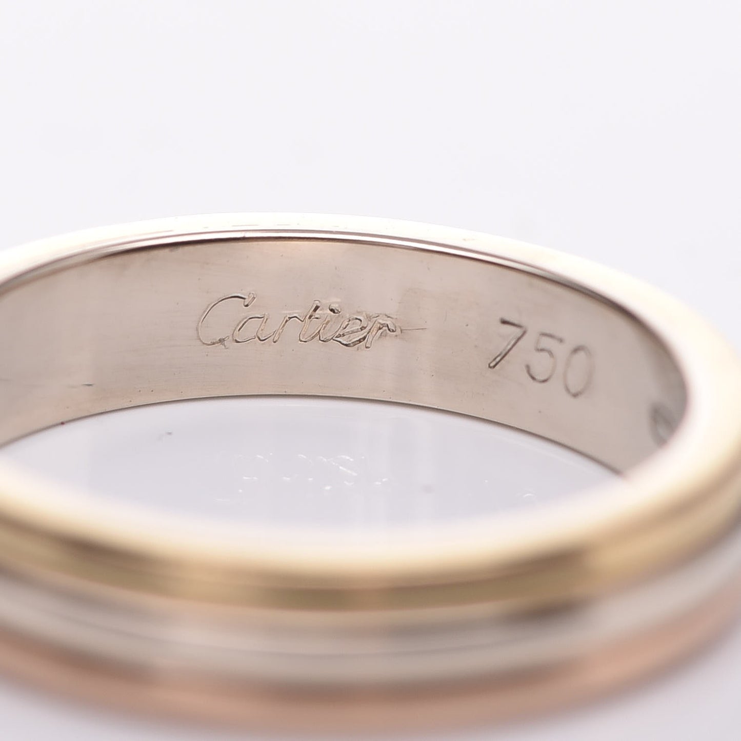 18K Pink White Yellow Gold 3.5mm Trinity Wedding Band Ring 49 4.75