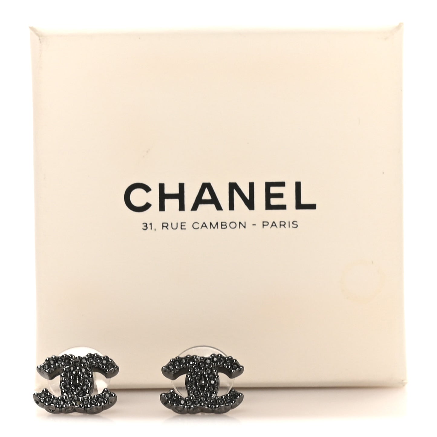 Ruthenium Crystal CC Earrings Dark Grey