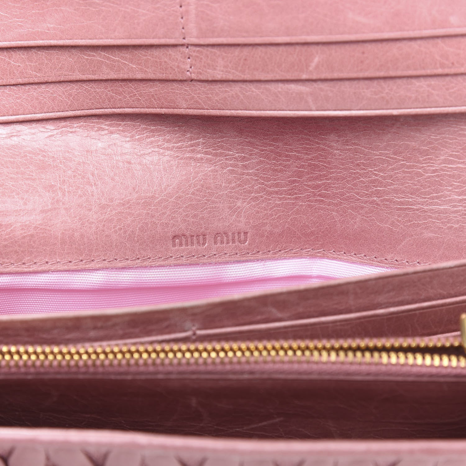 Miu Miu Nappa Matelasse Flap Wallet Rosa 9 of 13