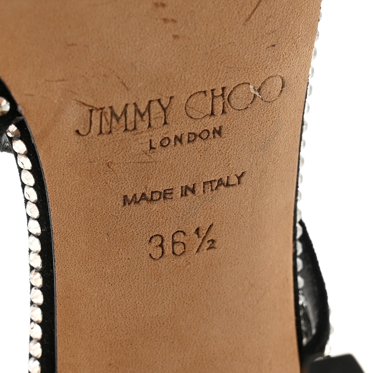 Jimmy Choo Crystal Suede Dudette 100 Pumps 36.5 Black 7 of 10