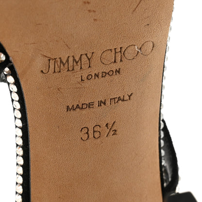 Jimmy Choo Crystal Suede Dudette 100 Pumps 36.5 Black 7 of 10