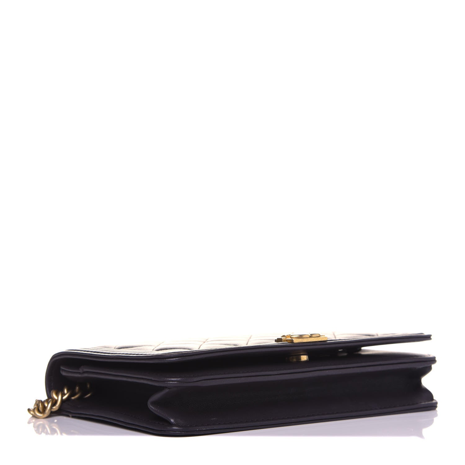 Chanel Lambskin Quilted Boy Wallet On Chain WOC Dark Grey 4 of 16