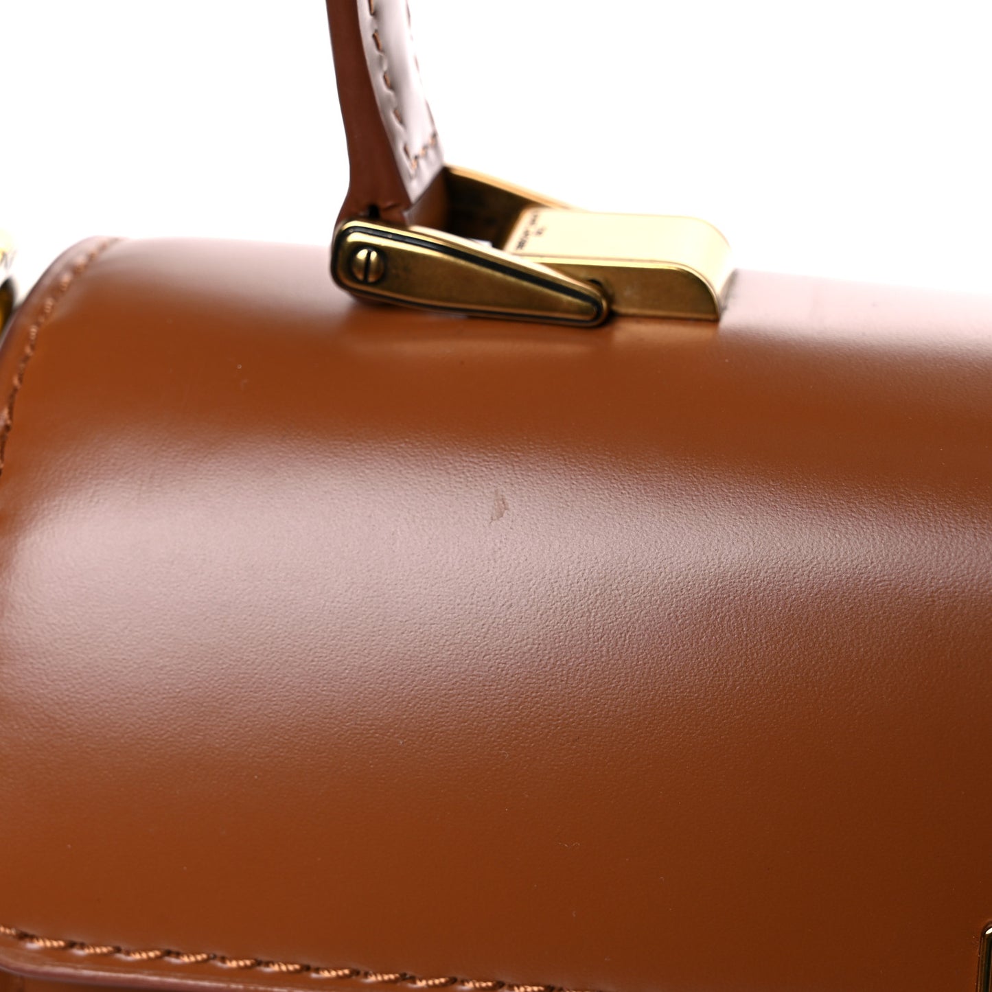 Shiny Calfskin Uptown Shoulder Bag Tan