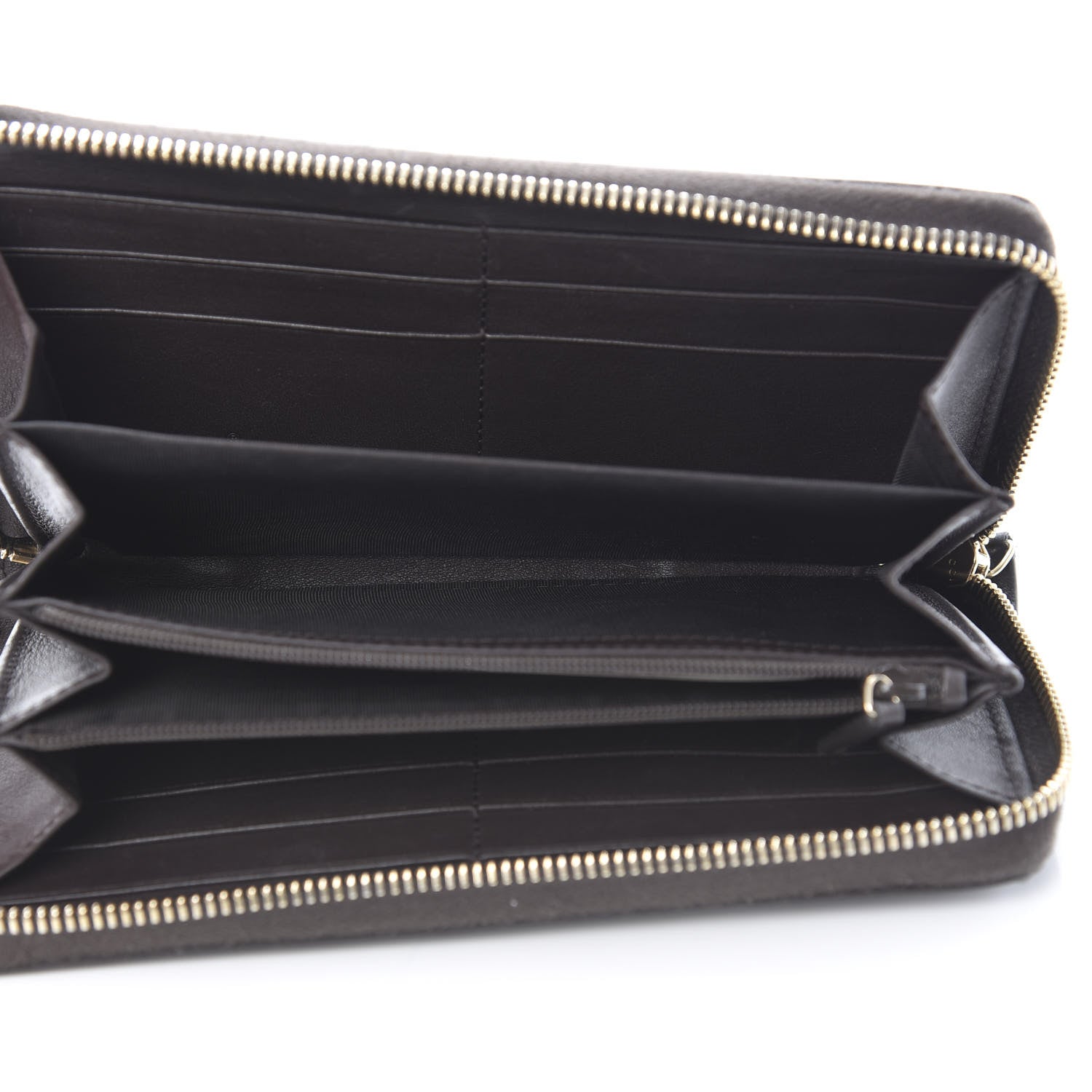 Gucci Monogram Margaux Calfskin Sukey Zip Around Wallet Beige Ebony Cocoa 5 of 13