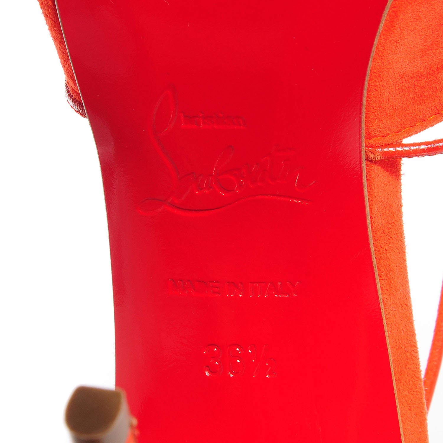 Christian Louboutin Suede Riri 100 Pumps 36.5 Orange 6 of 6