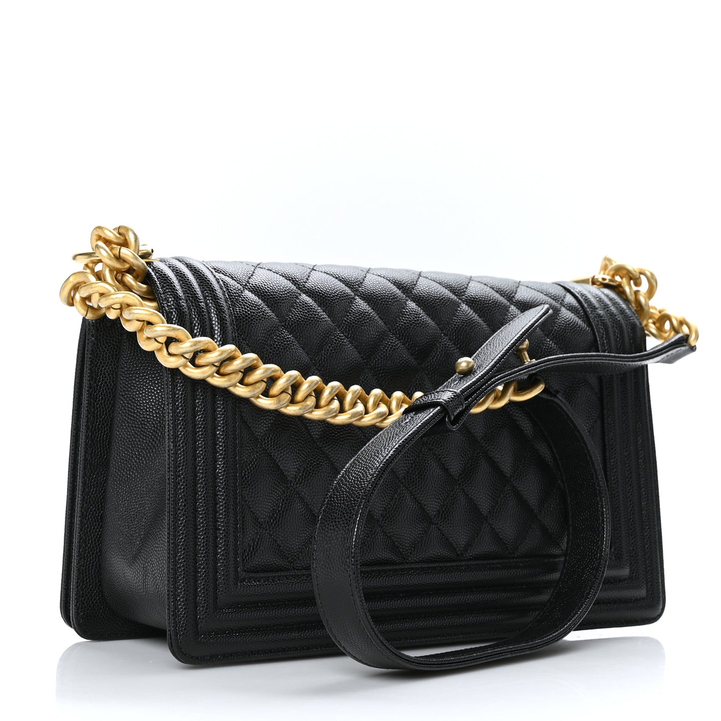 Caviar Quilted Medium Boy Flap Black