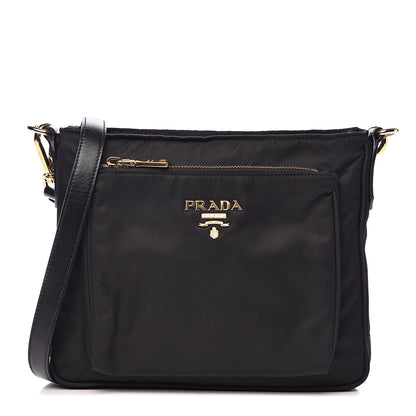 Prada Tessuto Nylon Saffiano Crossbody Bag Black 1 of 9