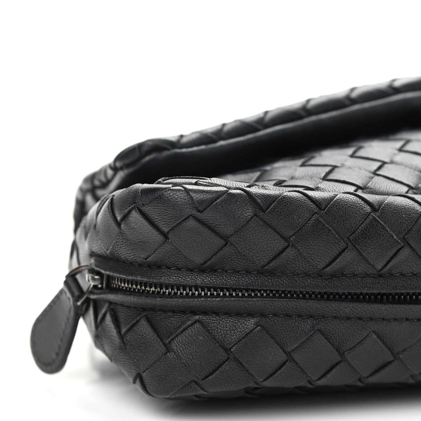 Nappa Intrecciato Mini Chain Messenger Black