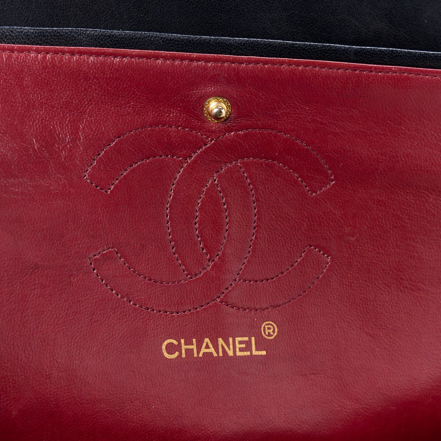 Lambskin Quilted Medium Double Flap Black