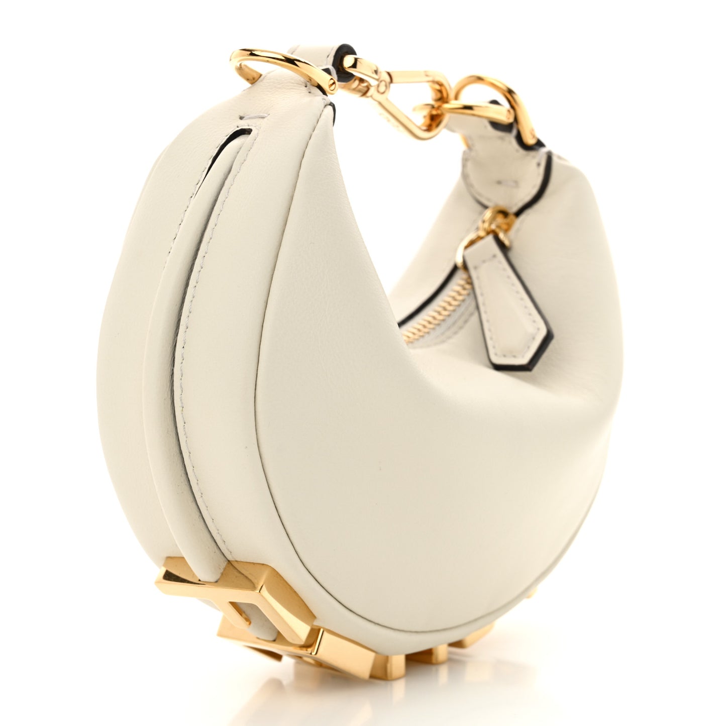 Vitello Grace Matte Nano Fendigraphy Hobo Charm White Ice