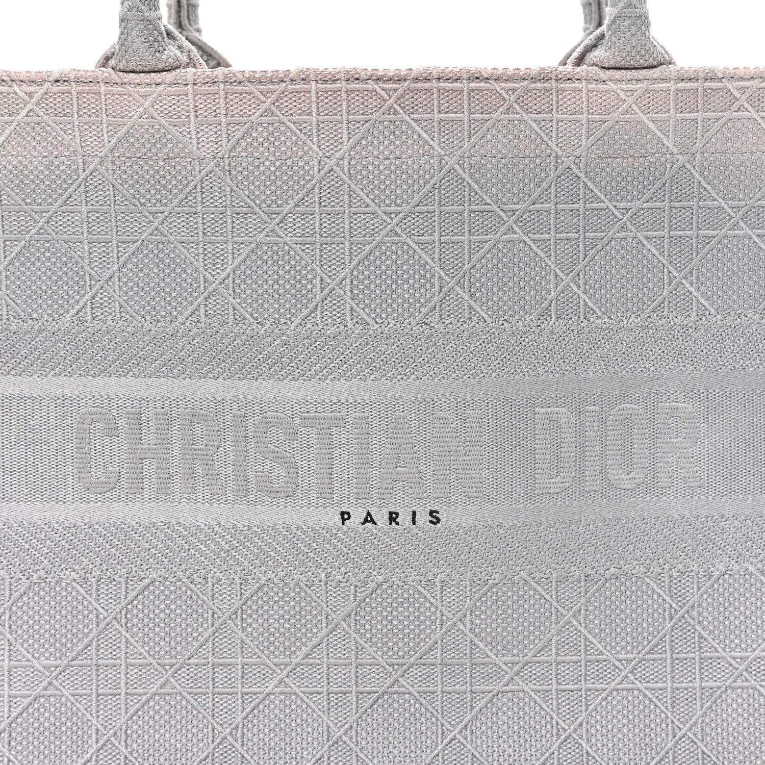Christian Dior Canvas Embroidered Cannage Medium Book Tote Stone 8 of 12