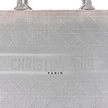 Christian Dior Canvas Embroidered Cannage Medium Book Tote Stone 8 of 12