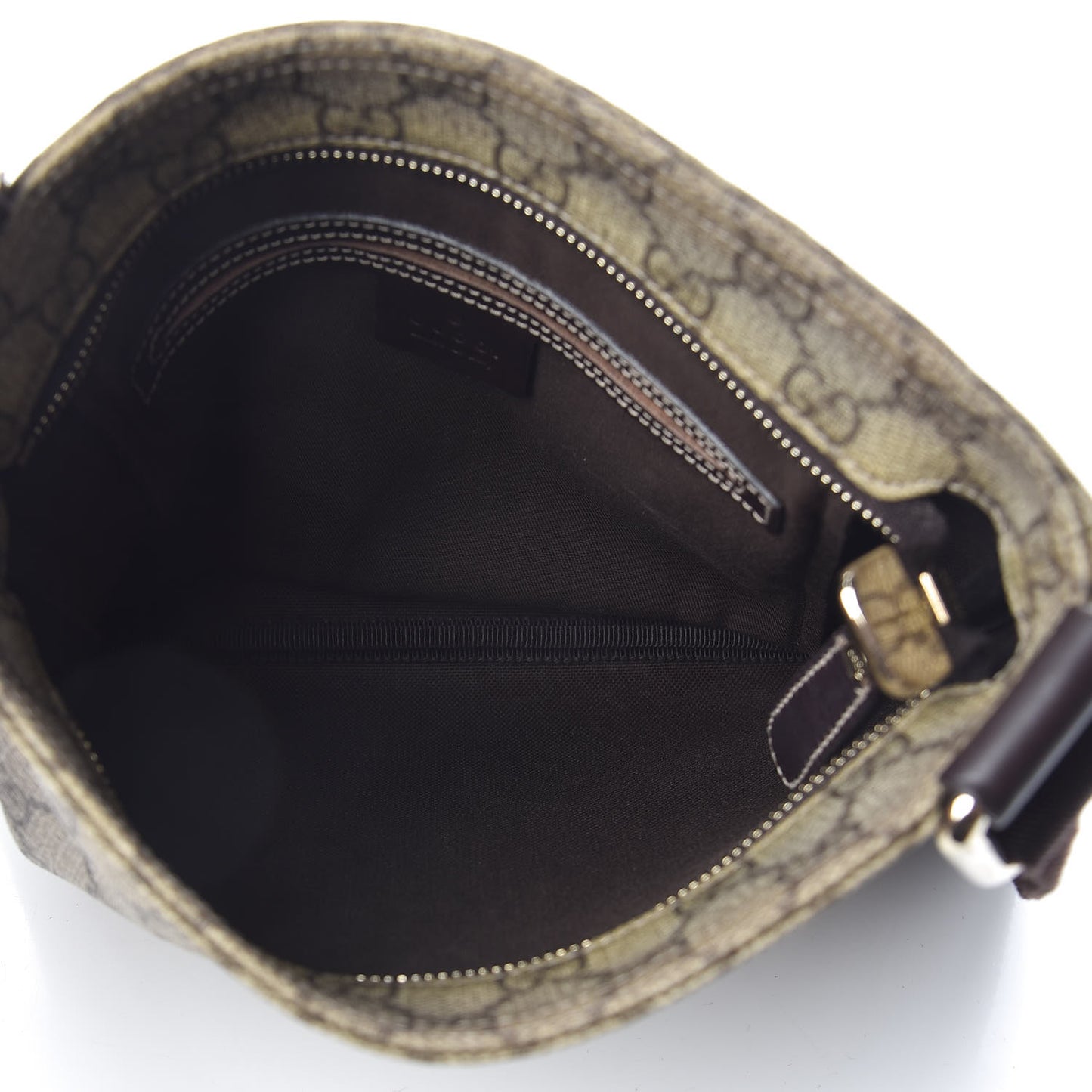 GG Supreme Monogram Small Flat Messenger Bag Dark Brown