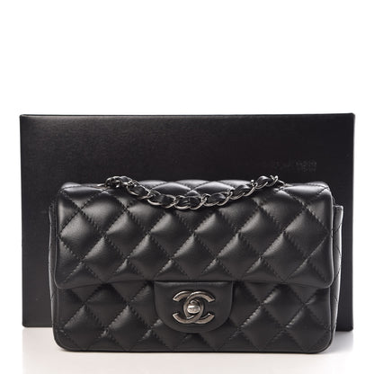 Chanel Lambskin Quilted Mini Rectangular Flap Black 10 of 10