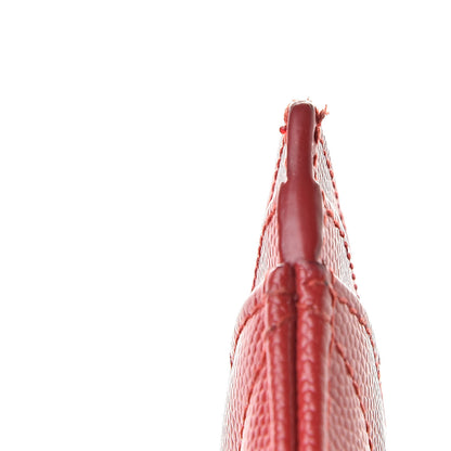 Saint Laurent Grain De Poudre Matelasse Chevron Monogram Credit Card Case New Red 8 of 12