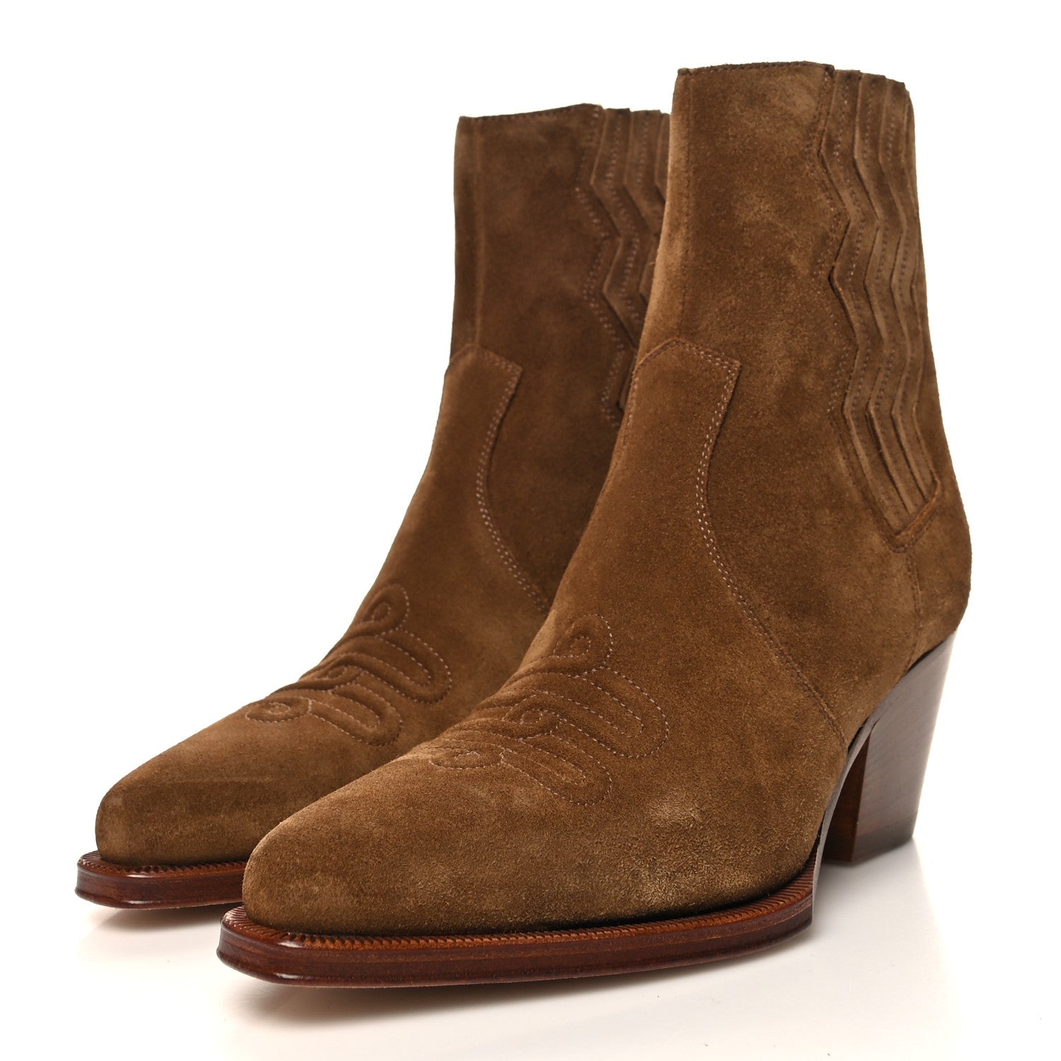 Hermes Suede Womens Vegas Ankle Boot 35 Brun Fume 3 of 8