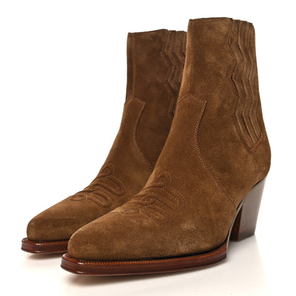 Hermes Suede Womens Vegas Ankle Boot 35 Brun Fume 3 of 8