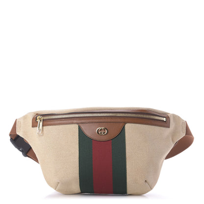 Gucci Vintage Canvas Web Belt Bag Sand Cuir 1 of 10