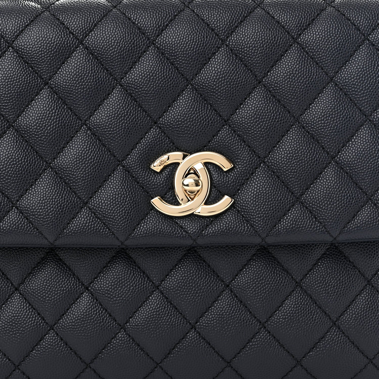 Chanel Caviar Quilted Medium Coco Handle Flap Navy Blue 8 of 10