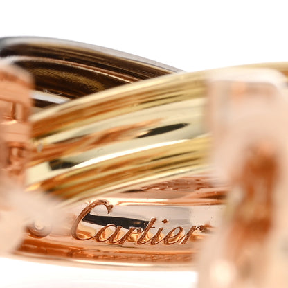 Cartier 18K Pink Yellow White Gold Classic Trinity Hoop Earrings 4 of 5