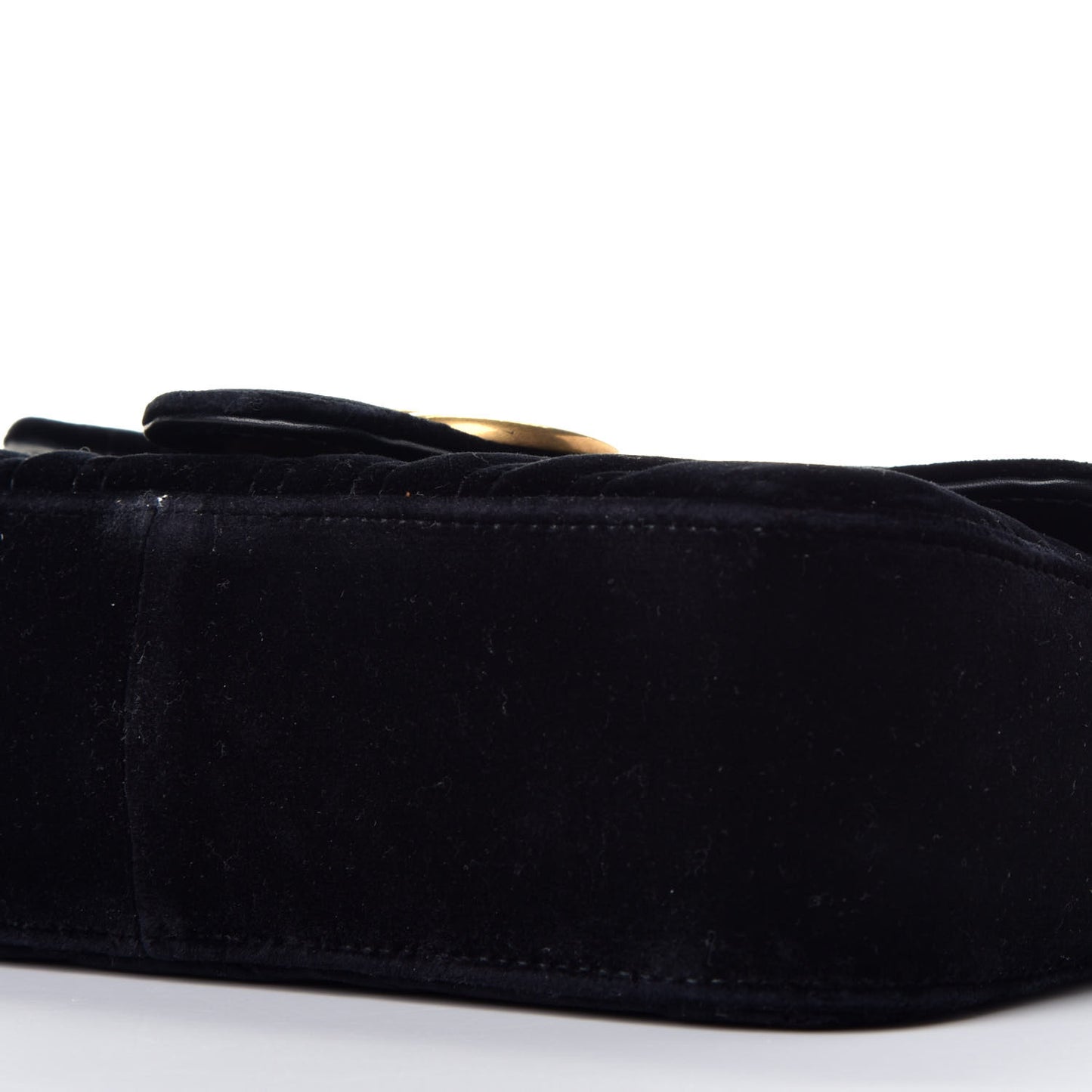 Velvet Matelasse Mini GG Marmont Shoulder Bag Black