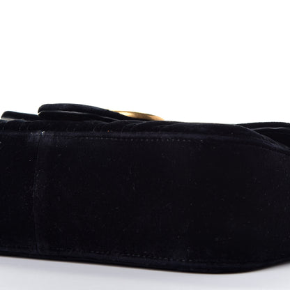 Gucci Velvet Matelasse Mini GG Marmont Shoulder Bag Black 8 of 8