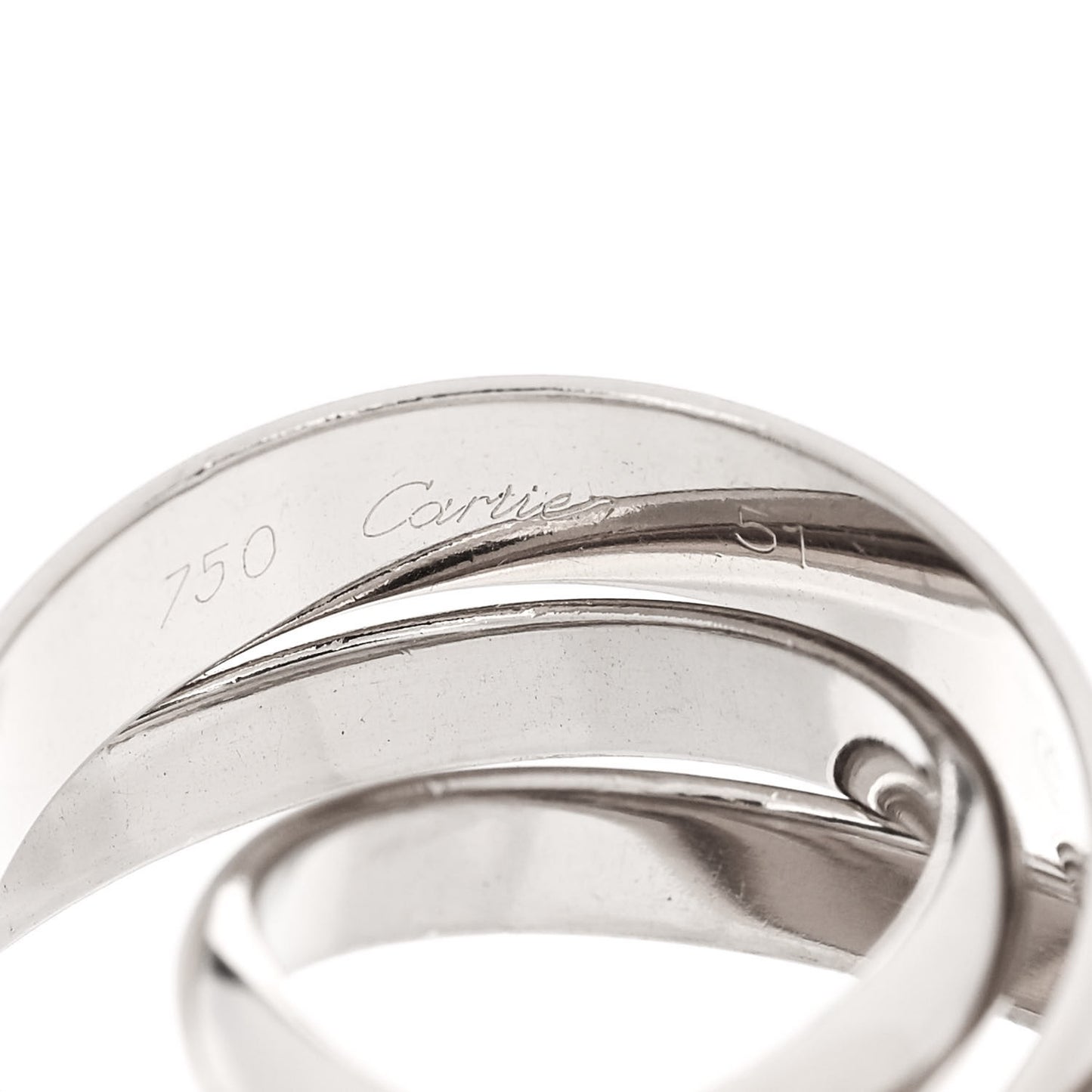 18K White Gold 98 Xmas Limited Trinity Ring 51 5.75