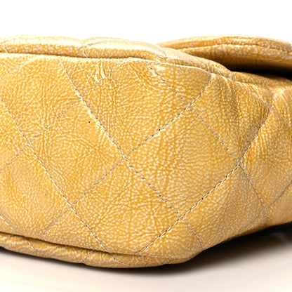 Chanel Crinkled Patent Quilted Jumbo Single Flap Light Beige 10 of 13
