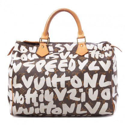 Louis Vuitton Monogram Graffiti Speedy 30 Silver 1 of 8