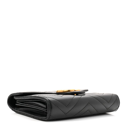 Gucci Calfskin Matelasse GG Marmont Chain Wallet Black 4 of 10