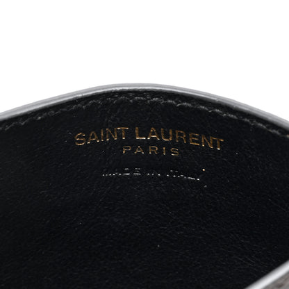 Saint Laurent Grain De Poudre Matelasse Chevron Cassandre Credit Card Case Storm 6 of 8