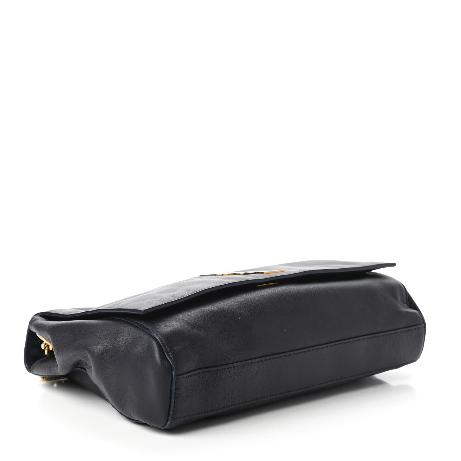 Saint Laurent Smooth Calfskin Suede Medium Reversible Monogram Kate Satchel Navy 4 of 17