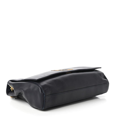 Saint Laurent Smooth Calfskin Suede Medium Reversible Monogram Kate Satchel Navy 4 of 17