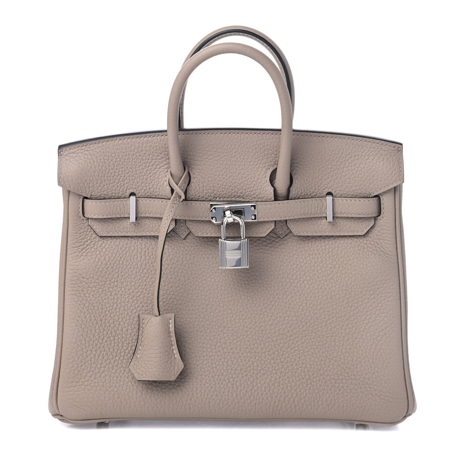 Togo Horseshoe Birkin 25 Gris Tourterelle Black