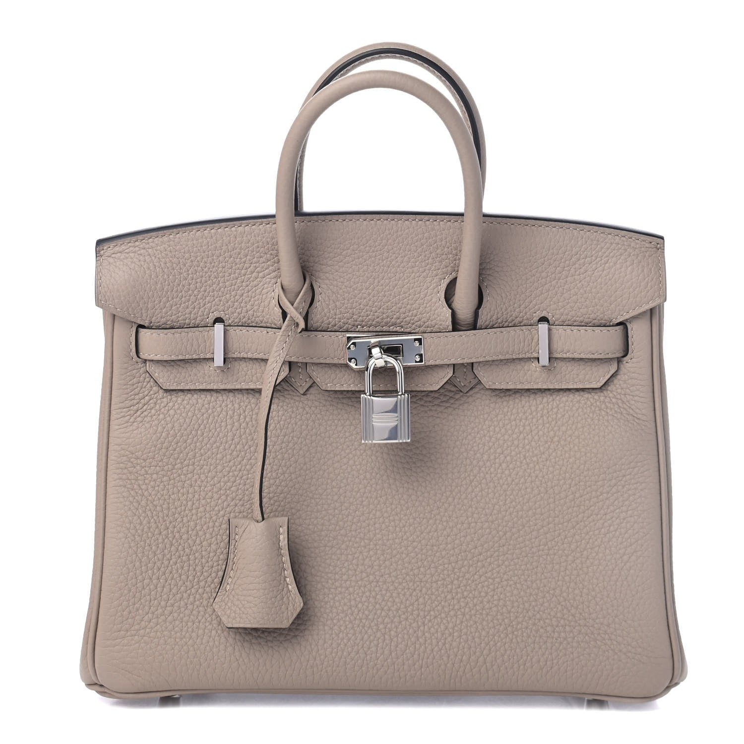 Hermes Togo Horseshoe Birkin 25 Gris Tourterelle Black 1 of 8