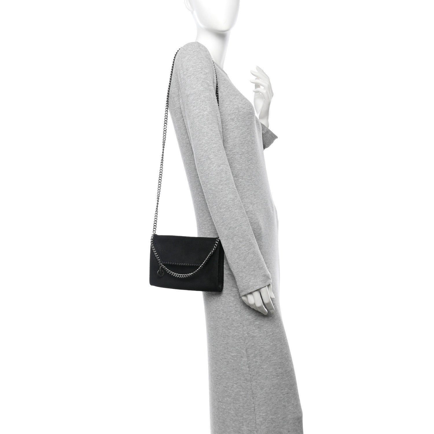 Stella McCartney Shaggy Deer Mini Falabella Crossbody Bag Black 2 of 9