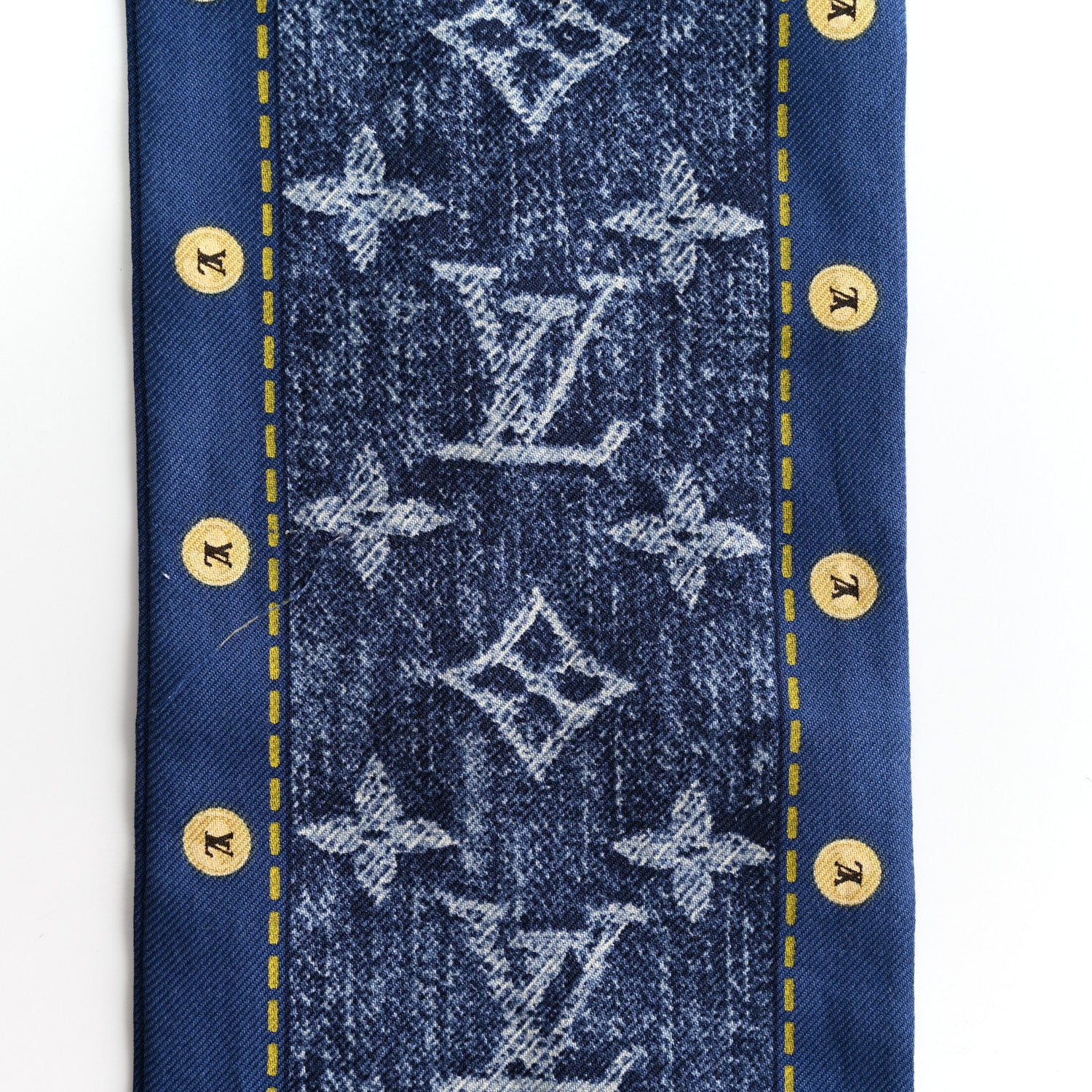Louis Vuitton Silk Monogram Denim Bandeau Blue 5 of 6