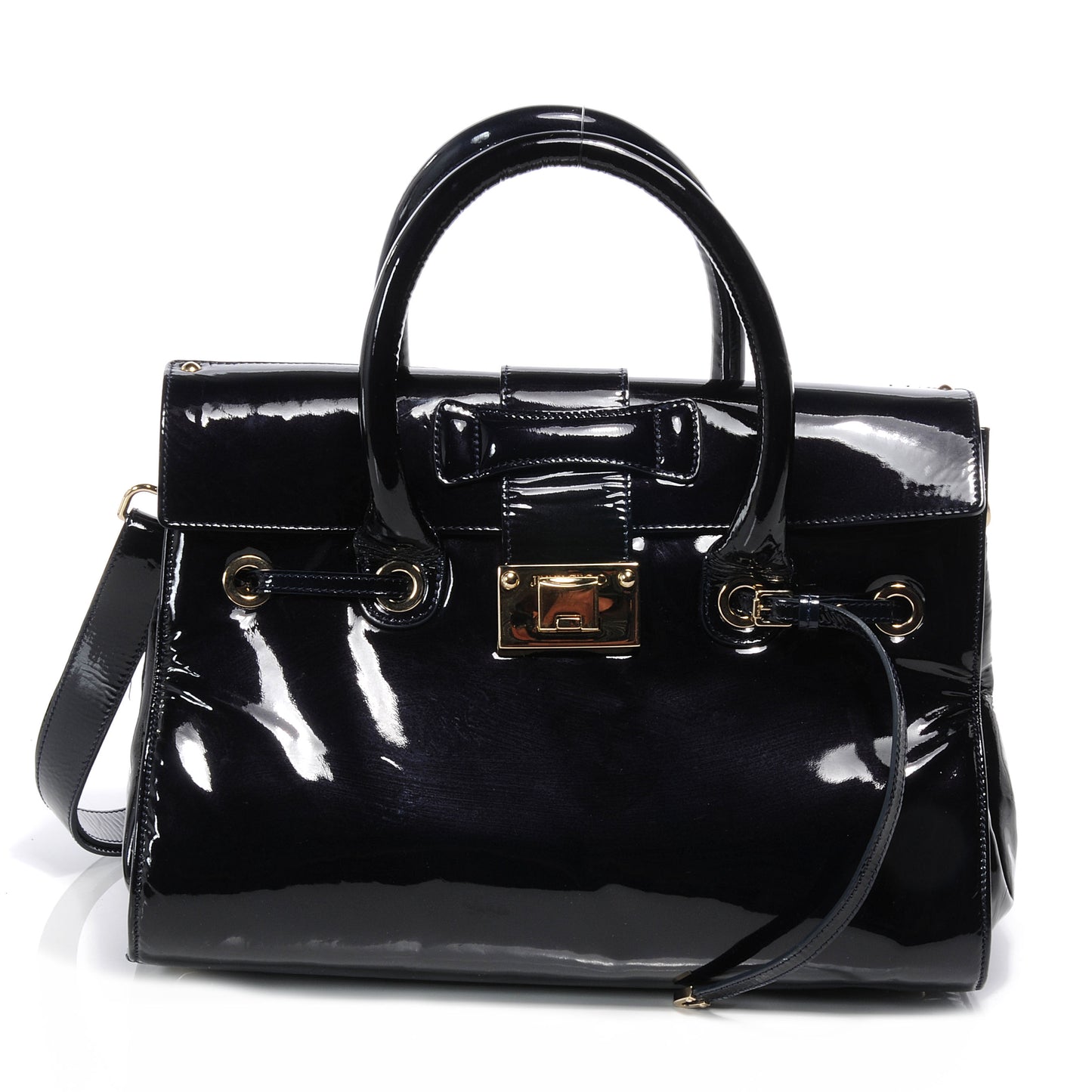 Patent Large Rosalie Satchel Navy