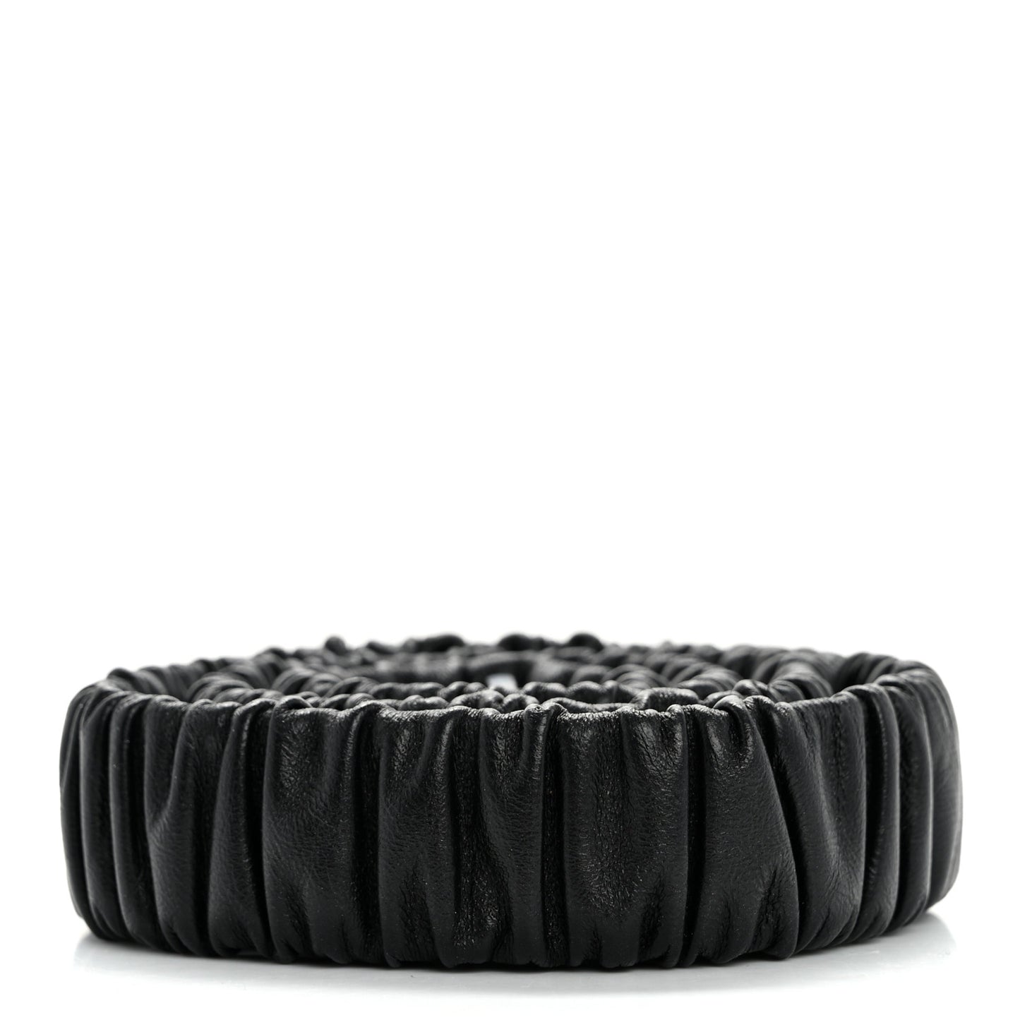 Lambskin Ruched Turn Lock CC Belt 85 34 Black