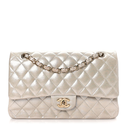 Chanel Iridescent Calfskin Quilted Medium Double Flap Light Gold 1 of 11