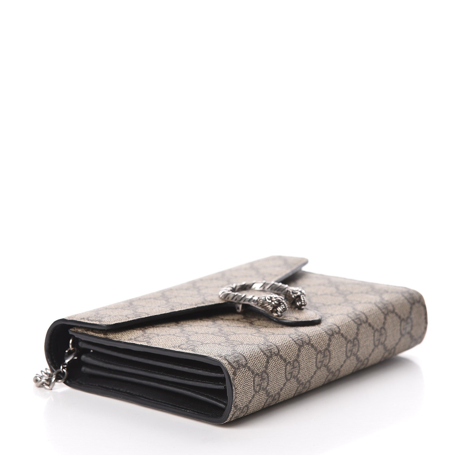 Gucci GG Supreme Monogram Mini Dionysus Chain Wallet Beige Black 4 of 11