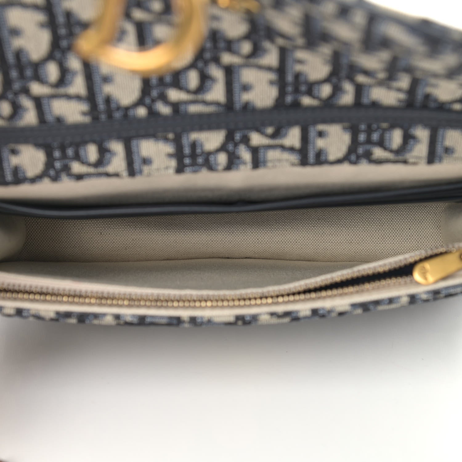 Christian Dior Oblique Saddle Chain Pouch Blue 5 of 10